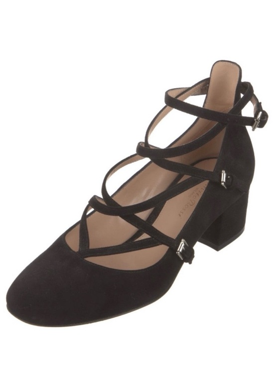 Gianvito Rossi Shoes - 🖤 Gianvito Rossi Black Suede Strappy Block Heel Pumps with Box